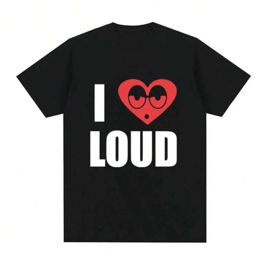 BREATHABLE COOL SUMMER Chief Keef I Love Loud Same Style T Shirt Women's Fashion Hip Hop Short SLEEs Ve T-Shirt Y2k Top - màu đen - Xem 1