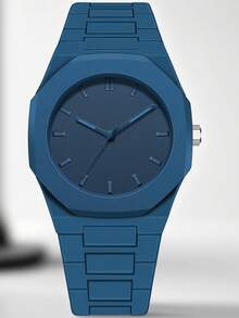 1pc Minimalist Rhombus Striped Scale Men's Quartz Watch