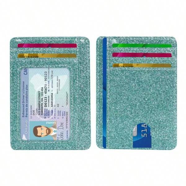 1Piece Glittering Slim Minimalist Wallet Front Pocket Wallet RF Blocking Purse For For Girls Casual Card Holder Card Holder Wallet Business Card Holder Credit Card Holder Id Card Holder Card Holder Women For Women Mini Wallet Card Wallet