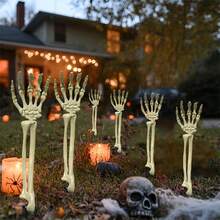 2pcs Halloween Decoration Simulation Hand Bone Skeleton Dark Surprise Garden Ground Ghost Hand Skeleton Ghost Festival Props Spoof Decorative Props - Multicolor - View 3