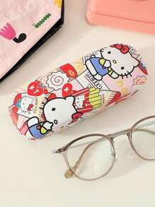Sanrio 1pc Cute Cartoon Character Pattern Glasses Case, Crush Resistant Fashionable Eyeglasses Storage Case With Wear-Resistant Soft Lining, New And Simple Design, Convenient And Portable With Waterproof And Dustproof Function Suitable Various EyeGlasses Accessories For Women