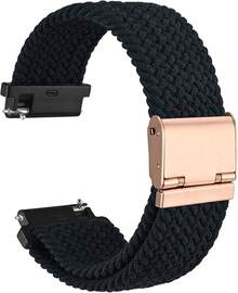 Correa de Reloj de Nylon Trenzado de 22mm para Hombres y Mujeres, Liberación Rápida, Hebilla de Acero Inoxidable Negra (Azul) - Negro (Hebilla de oro rosa) - Ver 12