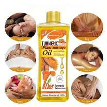 Turmeric Scrub Body Wash + Turmeric Massage Oil Set, Turmeric Body Massage Oil 200ml, With A Fragrant Turmeric Aroma, Suitable For Both Men And Women. - Màu vàng - Xem 5