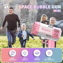 2Pcs Toys For 3-8 Year Old Boys Girls: 2 Pack Bubble Machine For Kids With Bubble Solution, Gifts For 3 4 5 6 7 8 Years Old Boy Birthday Toy For Kid Toddlers Ages 4-6 Outdoor Wedding Bubbles Wands - 粉色 - 查看 5