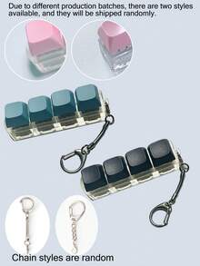 1个减压钥匙扣，时尚键盘帽钥匙扣 - 新奇桌面配件，减压，PVC/亚克力/金属材质，饰有珠子和仿珍珠，龙虾扣，适合挂在手提包和背包上 - 彩色 - 查看 16