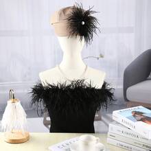 1米/卷 柔软白色人造羽毛边饰丝带 DIY工艺品 嘉年华服装 黑色羽毛 婚纱面料 家居装饰 时尚配饰饰边 | 蓬松质感 8-10厘米宽 - 彩色 - 查看 6