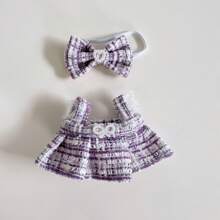 Doll Outfit: Tweed Jumper Dress And Top Set, For Labubu 1/2 Blind Box Model