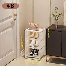 Space-Saving Stackable Shoe Rack, Durable Metal Shoe Cabinet Storage Shelf With Quality Fabric Dividers, Suitable For Entryway And Dorm - Easy To Assemble, Durable And Stylish Home Storage Organizer