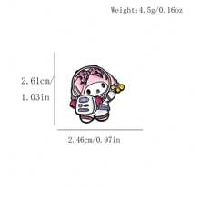 Sanrio Sanrio 1 szt./5 szt. Hello Kitty Kuromi Anime Cartoon Urocza i oryginalna broszka metalowa naszywka, dodatek do odzieży, plecaka, nadaje się do noszenia na co dzień i jako prezent dla przyjaciół. Akcesoria biurowe, koszule, kurtki, biżuteria, Boże Narodzenie, Halloween.
