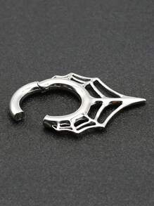 1Pc Large Gauge Spider Web Shaped Magnetic Copper Ear Lobe Piercing Septum Piercing Nose Ring Punk Cobweb Hoop Earring 4G 5x18mm Body Jewelry