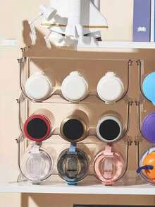 1 件透明杯架，可堆叠马克杯/瓶子收纳架，防尘 - 無色 - 查看 3