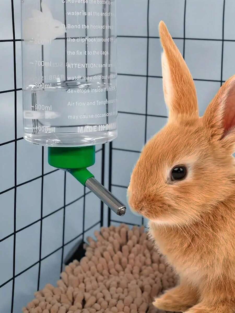 1pc/2pcs Random Color 1000ml Large Capacity Roller Ball Hanging Rabbit/Hamster/Guinea Pig Water Bottle Feeder
