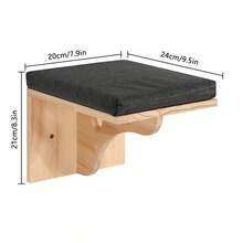 1件套猫咪壁挂架兼栖木，弧形猫吊床带柔软垫子，猫咪壁挂台阶 - 彩色 - 查看 7