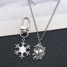 1 paquete de dijes de copo de nieve de aleación en color plata antigua, colgantes de copos de nieve navideños para manualidades, fabricación de joyas, accesorios DIY para collares y pulseras - Plata antigua - Ver 8