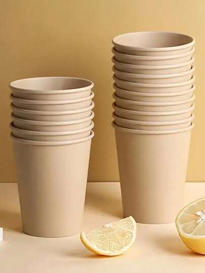 Brown Paper Cups For Restaurant-Disposable Cups For Cold And Hot Beverages - Perfect For Parties, Events, And Small Businesses - Durable Tableware Supplies Tea, Household And Commercial Drinking Cups, Travel,Camping, Party Supplies