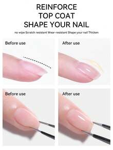 AiFer 1瓶5合1硬胶封层，15毫升，增强凝胶指甲，免擦拭封层，高附着力水性指甲凝胶，DIY设计 - 無色 - 查看 4