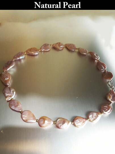 1 Stirng 44cm Seed Purple Freshwater Cultured Pearls And S925 Clasp Necklace For Bride Jewelry Wedding Party Date Or Daily Life