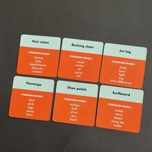 快速思考卡牌游戏 - 猜单词！50张趣味便携趣味问答卡，适合家庭游戏之夜、旅行、露营和假期 | 快节奏猜谜挑战 - 橘色 - 查看 8