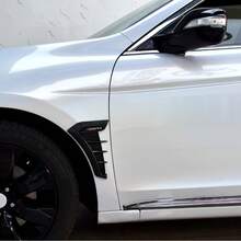 2pcs Air Flow Intake Hole Grille, Universal Car  Side Vents, Side Marker Air Wing Vent Trim Cover,  Decorative Spoiler. The Whole Back Is Double-Sided Glue (Carbon Fiber Black) - 黑色 - 查看 4
