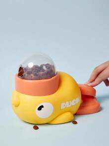 PETSIN 1pc Yellow Duck-Shaped Interactive Dog Treat Dispenser - Manual Press Feeder For Small, Medium, Large Dogs, Plastic Training Toy, No Battery RequiredDog Puzzle Toy, Slow Feeder Duck, Dog Training Entertainment Toy For All Breeds,Snack Incentives,Gift, Present, Celebration - Multicolor - View 5