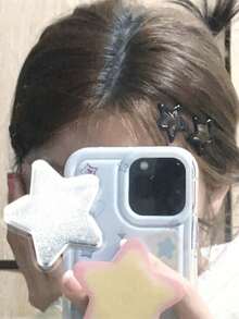 10 件黑色五角星发夹，活力女孩刘海和侧发固定，不伤发，多功能，适合日常、通勤、度假、派对、毕业、感恩节、生日，理想的礼物，爪夹，发夹，发夹，发夹，Y2k 配饰，黑色配饰