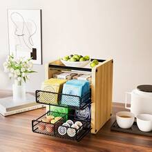 Tea Bag Organizer, Tea Organizer And Storage With Drawers, Tea Box Tea Bags, Wooden Tea Bag Holder Kitchen, Countertop, Office, Tea Station (Natural Wood)2025 - Natural Wood - View 2