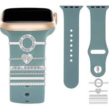 6 Peças/Conjunto Letras de Strass de Liga A-Z Adequadas para Pulseira de Silicone do , Anel Decorativo com Letra em Formato de Coração