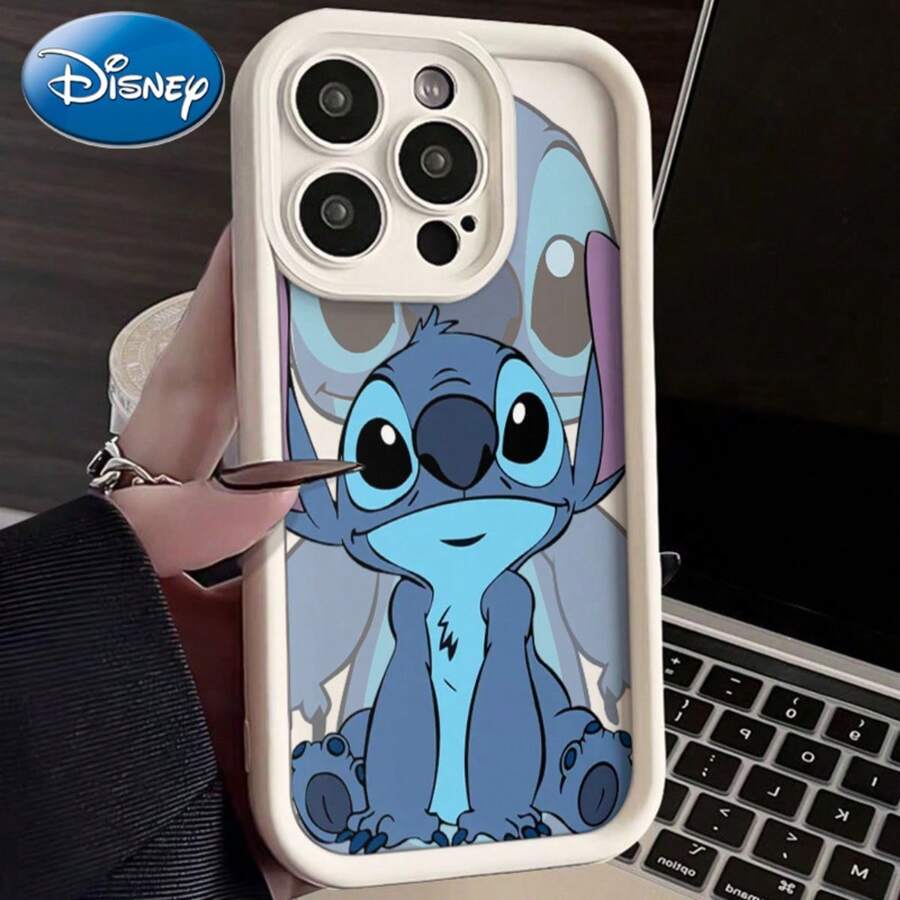 Disney [ized] Funda de teléfono de TPU en blanco y negro de la serie Stitch Couple de Disney, adecuada para Apple 16.15.1311 Pro Max XS. Diseño de dibujos animados lindos de 8 y 7 y 6 Stiches, regalo de cumpleaños, regalos festivos, Día de San Valentín, perfecto