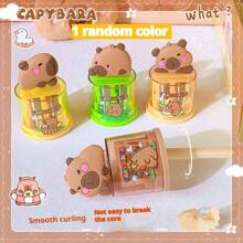 1pc/3pcs/5pcs Cute Capybara Shaped Manual Pencil Sharpener, Random Color & Style, Creative Flip Cover Pencil Sharpener, Cartoon Handheld Pencil Sharpener Suitable For School And Office Use, Suitable For Pencils And Cosmetic Pencils, Compact Pencil Sharpener, Desktop Decor Portable Pencil Trimmer, Student Learning Supplies Gift, Loved By Children, Boys, Girls, School Supplies Back To School