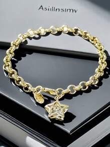 1pc Fashion Simple Pentagram Zirconia Crystal Bracelet, Versatile Party Gift Jewelry For Women; Women's Fashionable Necklace Jewelry Suitable For Daily Wear, Holidays, Gifts; Unisex Jewelry Necklace, Can Be Matched With Daily Outfits, Suitable For Beach, Date, Music Festival, Party