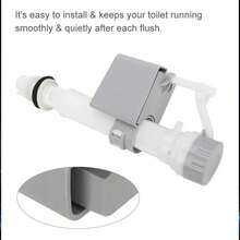 1 juego de herrajes y válvula de descarga para inodoro sistema dual pulsador de 20 cm. Kit completo de reparación de tanque de inodoro con válvula de llenado y aleta de válvula de inodoro - Blanco - Ver 4