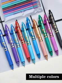 10 buah Pulpen Klik Warna-warni yang Dapat Dihapus dengan Isi Ulang yang Dapat Dihapus, 10 Pulpen Gesekan Beraroma yang Dapat Dihapus dengan Efek Gesekan, Pulpen Gel Tahan Suhu Tinggi yang Menghilang untuk Siswa, Cocok untuk Musim Kembali ke Sekolah - Set - View 2