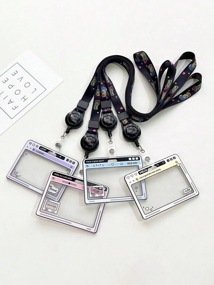 1 件透明卡夹带滑盖学生证夹照片和身份证保护套女士钱包迷你钱包钱包返校用品卡包钱包钱夹