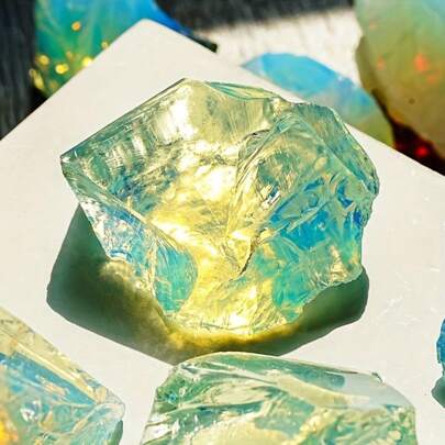 Roca de ópalo en bruto a granel - Piedras grandes y crudas para pulir, tallar, fuentes, decoración del hogar, envoltura de alambre, acuario, terrario, relleno, regalo de festival y cumpleaños para mujer y niña - 30g/100g/200g 0.79-1.97 pulgadas