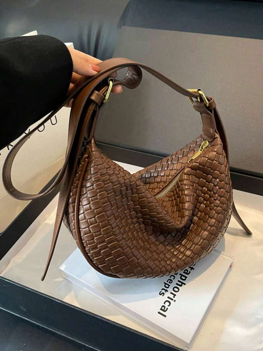 Túi đeo vai thời trang mới dành cho nữ, chất liệu da PU tối giản màu trơn, thích hợp cho các buổi hẹn hò, mua sắm, đa năng và thanh lịch