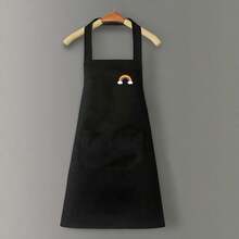 1pc Waterproof & Oil-Proof Apron For Men & Women, Kitchen Cooking Household Work Stain-Resistant Apron, Korean Style Waist Apron With Tool Print - 100% Coated, Waterproof & Oil-Proof, Woven Cooking Apron With Pockets, Suitable For Baking, Gardening, Etc.