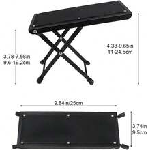 Reposapiés portátil y plegable ajustable en altura para guitarra acústica, accesorio para guitarra eléctrica, bajo eléctrico y principiantes músicos