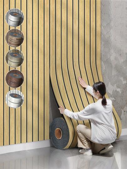 Roll Self Adhesive Wallpaper, Wood Grain Imitation Wand Panels, Thickened Waterproof IPXE Stickers, Indoor Living Room, Ceiling, Bedroom Office ation