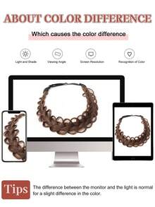 Classic 3 Strand Braided Headband Synthetic Wig - Body Wave Texture, Adjustable Elastic Band, Natural Look For Women, Elegant Hairstyle For Weddings & Parties (Black/Blonde/Beige/Gray), Hair Wig, Party Accessory, Secure Comfortable Fit