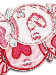 2 piezas de parches de tela bordados con diseño de caramelos de colores, estilo de dibujos animados lindos de poliéster para planchar o coser, adecuados para manualidades DIY, ropa, bolsos, zapatos, cortinas, decoración del hogar - Multicolor - Ver 4