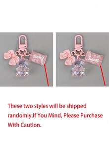 Mặt dây chuyền hình gấu hồng, bướm và kẹo, phụ kiện điện thoại trang trí nơ - Móc khóa hình gấu kẹo, có thể treo trên túi xách, chìa khóa - Món quà tuyệt vời cho bạn bè và bạn học, kích thước nhỏ nhắn, phong cách tối giản, hoàn hảo cho đám cưới, ngày lễ, túi xách nữ, móc khóa, tựu trường, Ngày Nhà giáo - Nhiều màu - Xem 10
