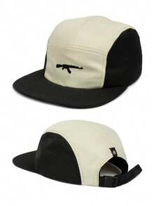 Five 5 Panel Anth Co Original Cap - Ak47 Black And Beige: Streetwear Straight Brim Adjustable Lightweight Maximum Comfort High Quality - 黑色 - 查看 1