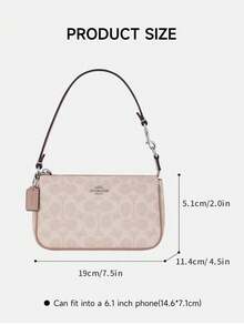 Coach Nolita 19 Shoulder Bag In Signature Canvas Purse for Women Clutch Bag Vintage Underarm Bag Square Satchel Handbag Purse Ladies Travel Elegant Bag with Adjustable Detachable Strap - Sand Taupe1 - 查看 4