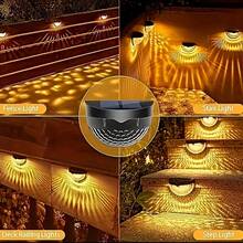 2/6 件太阳能栅栏灯、太阳能甲板灯、太阳能壁灯、太阳能壁挂灯、6 个 LED 户外栅栏甲板花园车库露台楼梯完美装饰照明、智能传感器 - 光传感器、圣诞礼物