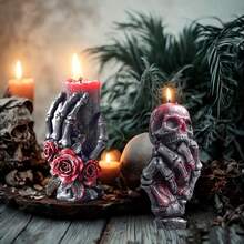 1 pieza Molde de silicona con forma de mano de hueso para velas perfumadas, velas de esqueleto de Halloween, jabón, yeso, decoraciones y regalos creativos
