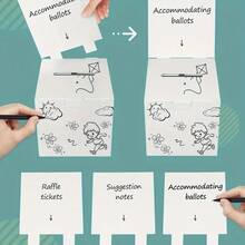 3 Packs White Glossy Cardboard Ballot Box With Slot - 6x6x6 Inch DIY Theme Suggestion Box With Detachable Header For Fundraising, Voting Contests, Party Events, Carnival Admission Ballot Boxes - Multicolor - View 8