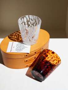 1pc Brown Tortoise Glass Cup Vintage Style Glass With Leopard Print, Premium Coffee Or Tea Cup For Living Room, Kitchen, Home Use - Rust Brown - View 9