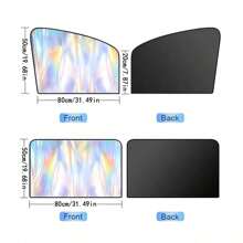 Easypie Selection 2PCS/4PCS Laser Magnetic Car Window Shades - Universal Fit For Front/Rear Windows, Foldable Sunshade Covers With Privacy Protection, Blocks UV/Heat For Most Vehicles