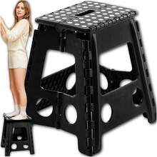 FOLDING STOOL CHAIR ANTI-SLIP STEP BLACK LADDER. Folding Step Stool - Large Size Kitchen Folding Step Stool For Adults Space Saving Folding Stool, Heavy Duty Foldable Stool-Black Kitchen/Bathroom/Camping. FISHING STOOL, FISHING CHAIR. - Black - View 8