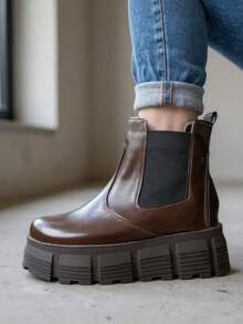 CHUNKY Platform Chelsea Boot - 鏽棕色 - 查看 4